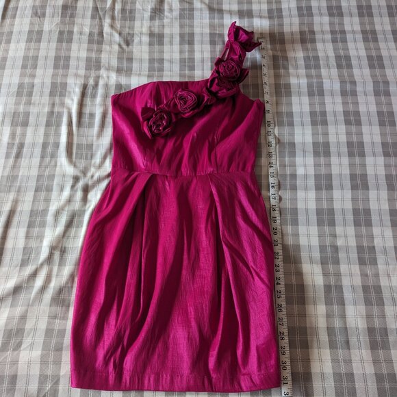 Forever 21 One Shoulder Rose Homecoming Prom Dress (Pink Size Small) - Picture 5 of 6